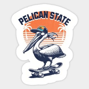 Pelican State Skating Pelican Sticker